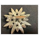 Vintage Rhinestone Brooch Set - Butterfly, Floral & Starburst in Gold-Tone Inc HAR Orange Pin