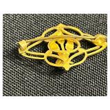 Vintage Gold-Tone Jewelry - Black Enamel Flower Brooch, Red Rose Pin & Floral Pendant