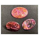 Vintage Gold-Tone Cat Brooches with Pink Cabochon Pin & Earring Set