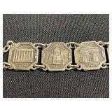 Two 12K GF Bracelets, Vintage Paris Tour Eiffel Medallion Charm Bracelet Set, Gold Tone Hawaii Charm Bracelet