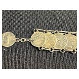 Two 12K GF Bracelets, Vintage Paris Tour Eiffel Medallion Charm Bracelet Set, Gold Tone Hawaii Charm Bracelet