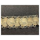 Two 12K GF Bracelets, Vintage Paris Tour Eiffel Medallion Charm Bracelet Set, Gold Tone Hawaii Charm Bracelet