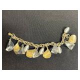VTG Bead/Stone Charm Bracelets Collection - Red, Black & Amber Shell Beads & Stretchy Bracelets