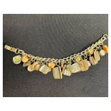VTG Bead/Stone Charm Bracelets Collection - Red, Black & Amber Shell Beads & Stretchy Bracelets