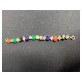 VTG Charm Bracelets with Florida Theme, Floral Charm & Glass Beads - Mixed Metals