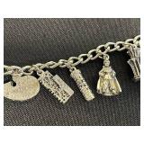 VTG Charm Bracelets with Florida Theme, Floral Charm & Glass Beads - Mixed Metals