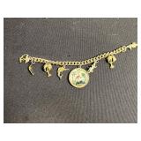 VTG Charm Bracelets with Florida Theme, Floral Charm & Glass Beads - Mixed Metals