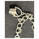 VTG Assorted Gold/Silver-Tone Charm Bracelet Lot Inc Monet & Boucher - Leaf & Acorn Charms, Dice & Coin Pendants