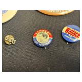 US Presidential Campaign Buttons Collection: Humphrey-Muskie, Carter-Mondale, Nixon, McGovern