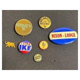 Kennedy Nixon Goldwater Campaign Buttons - Vintage US Political Pins