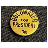 Kennedy Nixon Goldwater Campaign Buttons - Vintage US Political Pins