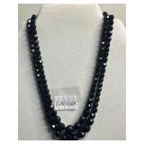 VTG Bead Necklace Set - Inc Laguna Black Faceted, White Speckled & Pink Bead Necklaces