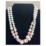 VTG Bead Necklace Set - Inc Laguna Black Faceted, White Speckled & Pink Bead Necklaces