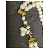 VTG Bead Necklace Set - Inc Laguna Black Faceted, White Speckled & Pink Bead Necklaces