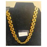Florenza Gold Tone Cameo Pin, Napier Gold-Tone Cuban Link Necklace, Black Bead Necklace, Pink Rose Quartz Necklace & Mosaic Pin