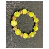 Beautiful VTG Carnegie Beaded Necklace - Pink & Yellow Beads on Gold-Tone Chain, Necklaces & Bracelet