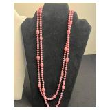 Beautiful VTG Carnegie Beaded Necklace - Pink & Yellow Beads on Gold-Tone Chain, Necklaces & Bracelet