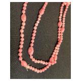 Beautiful VTG Carnegie Beaded Necklace - Pink & Yellow Beads on Gold-Tone Chain, Necklaces & Bracelet