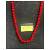 VTG Monet Red Glass Beaded Necklace, Pink Weiss Brooch, Pearlescent Bead Strand, Bangle Bracelet & More!