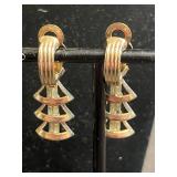 Exquisite Pennino Set - Gold-Tone Necklace, Bracelet & Earrings (Geometric Triangles)