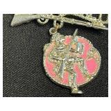Weiss Balloon Pin, Collectible Davy Crockett Pin, Rainbow Flower Pendant Necklace & Silver Bead Chain Necklace & More!