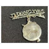 Weiss Balloon Pin, Collectible Davy Crockett Pin, Rainbow Flower Pendant Necklace & Silver Bead Chain Necklace & More!