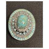 VTG Jewelry Ensemble: Dark Hematite Like Bead Necklace, Turquoise Cabochon Brooch, Coro Bird Pins & More!