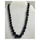 1933 Gold Tone Expo Cuff Bracelet, Black Onyx Beaded Necklace, Amber Glass Beaded Necklace, Gold Tone Bracelet w Safety Chain & More