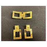 Gold-Tone Geometric Pin and Brooch Set, Black Glass Beads Necklace, Crystal-Accent Necklace & Butterfly Pin