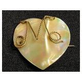 Gold-Tone Double Angel Charm Brooch with Twin Cherub Pendants on Thick Chain & "M" Pins and Pendant Inc Mamselle