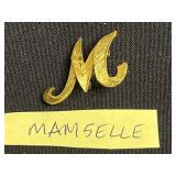 Gold-Tone Double Angel Charm Brooch with Twin Cherub Pendants on Thick Chain & "M" Pins and Pendant Inc Mamselle