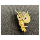Dottie Smith Bird Pin, Eagle Pin, Owl Pin - Vintage Two-Tone Silver & Gold Bird Brooches