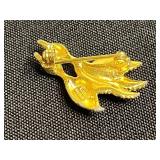 Dottie Smith Bird Pin, Eagle Pin, Owl Pin - Vintage Two-Tone Silver & Gold Bird Brooches