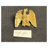 Dottie Smith Bird Pin, Eagle Pin, Owl Pin - Vintage Two-Tone Silver & Gold Bird Brooches