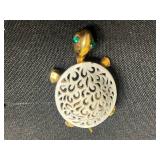 Gold-Tone Napier Butterfly Brooch with Filigree Round Center & Enamel Wings, Monet Fish & Gold Tone Turtle