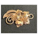 VTG Giovanni, ART & BSK Brooch Set - Gold-Tone Floral Brooch with Pearl Accent - Vintage Pin-Back, Two-Piece Bouquet