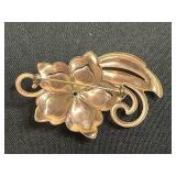 VTG Giovanni, ART & BSK Brooch Set - Gold-Tone Floral Brooch with Pearl Accent - Vintage Pin-Back, Two-Piece Bouquet