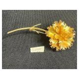 VTG Giovanni, ART & BSK Brooch Set - Gold-Tone Floral Brooch with Pearl Accent - Vintage Pin-Back, Two-Piece Bouquet
