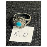 Turquoise Rings - Southwestern Style (Lot of 6) - various sizes