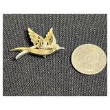 Gold-Tone Animal Brooch Set (Lot of 3) - Rhinestones & Gem Eyes - Gold Tone Cat is Jackie Collins