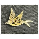 Gold-Tone Animal Brooch Set (Lot of 3) - Rhinestones & Gem Eyes - Gold Tone Cat is Jackie Collins