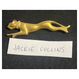 Gold-Tone Animal Brooch Set (Lot of 3) - Rhinestones & Gem Eyes - Gold Tone Cat is Jackie Collins