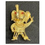 Gold-Tone Animal Brooch Set (Lot of 3) - Rhinestones & Gem Eyes - Gold Tone Cat is Jackie Collins