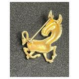 Gold-Tone Animal Brooch Set (Lot of 3) - Rhinestones & Gem Eyes - Gold Tone Cat is Jackie Collins