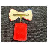 Patriotic Eagle Crest Pin with American Flag Shield, American Flag Bow Tie Pin w Red, White & Blue Bangle Bracelets