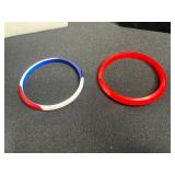 Patriotic Eagle Crest Pin with American Flag Shield, American Flag Bow Tie Pin w Red, White & Blue Bangle Bracelets