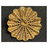 VTG Gold-Tone Floral Brooch w Green Cabochon, Cruver Chicago Floral Brooch & Assorted Bangle Bracelets