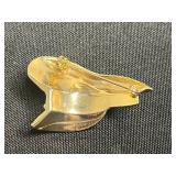Unique Gemstone Hat Pin, Goldtone Bird Brooch & Hollycraft Crystals & Floral Cluster Pin