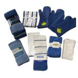 LL - Assorted Blue Kitchen Towels, Dish Cloths & Oven Mitts Bundle