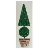 LL - Two Festive Mikasa Topiary Accent Plates
